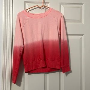 Pink/orange ombré pullover